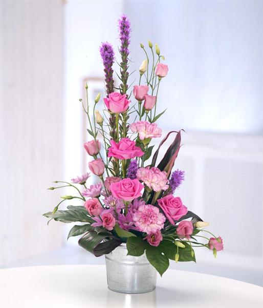 Pretty in Pink Container Arrangement