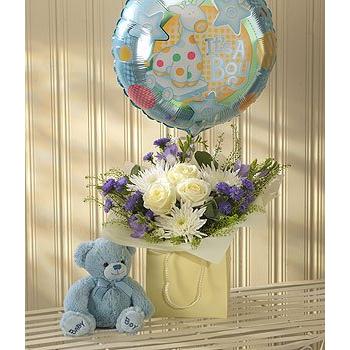 Blue Lullaby Balloon and Teddy Gift Set